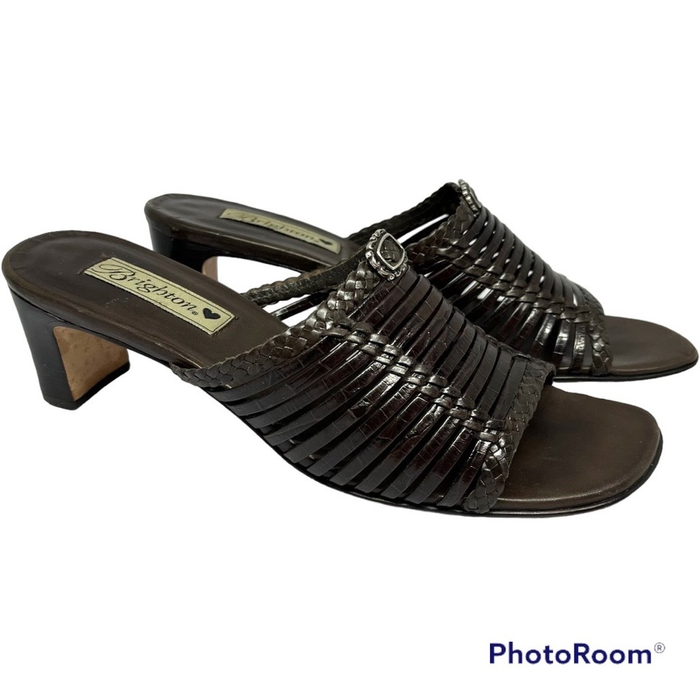 Brighton Freddi Leather Slide Sandals size 9.5 Narrow